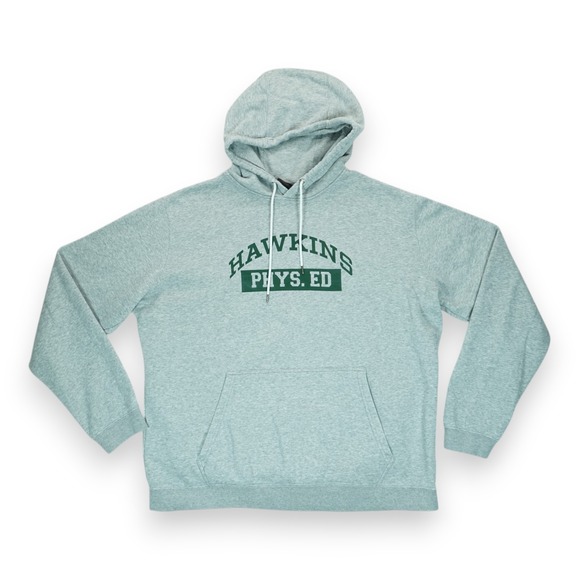 Nike X Stranger Things Hoodie XL Gray Green Hawkins High Phys. Ed Netflix - Picture 1 of 6